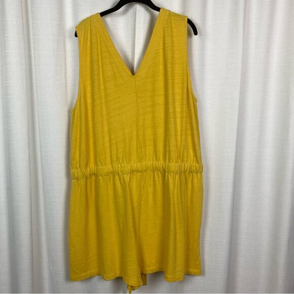LOFT Plus Yellow Cotton V Neck Romper Sz.22W NWT - Picture 10 of 15